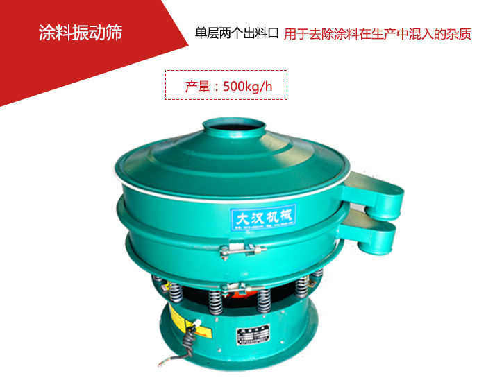 涂料屬于普通不易發(fā)生反應(yīng)的物料，所以涂料振動(dòng)篩采用的是碳鋼材質(zhì)。