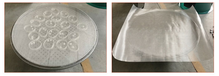 食品振動(dòng)篩篩網(wǎng)安裝步驟1，將篩網(wǎng)平方到子母網(wǎng)架上