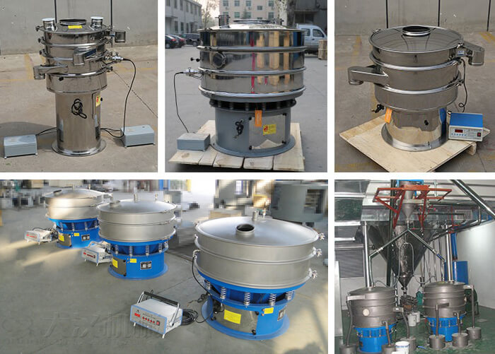 加高式超聲波旋振篩，碳鋼+不銹鋼式超聲波旋振篩，全不銹鋼式超聲波旋振篩，全碳鋼式超聲波旋振篩。