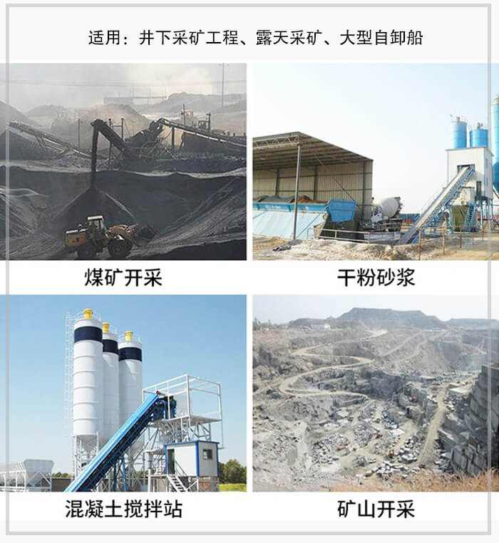 大傾角皮帶輸送機(jī)適用于煤礦開采，混凝土攪拌站，干粉砂漿，礦山開采等行業(yè)中。