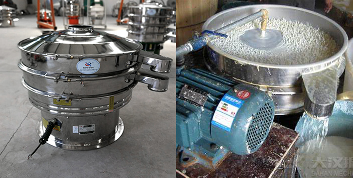 全不銹鋼豆?jié){過濾振動(dòng)篩篩分現(xiàn)場(chǎng)展示圖。